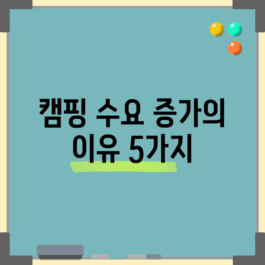 캠핑 수요 증가의 이유 5가지