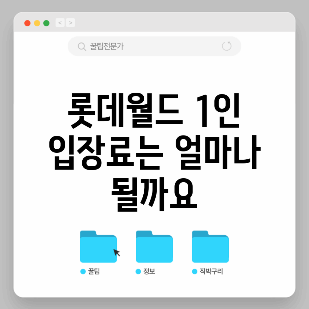 롯데월드 1인 입장료는 얼마나 될까요?