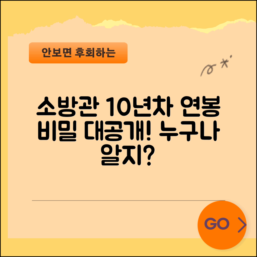 누구나 알아보는 소방관 10년차 연봉의 비밀