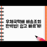 우체국택배 배송조회 완벽 가이드