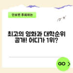 최고의 영화과 대학순위는 어디일까요?