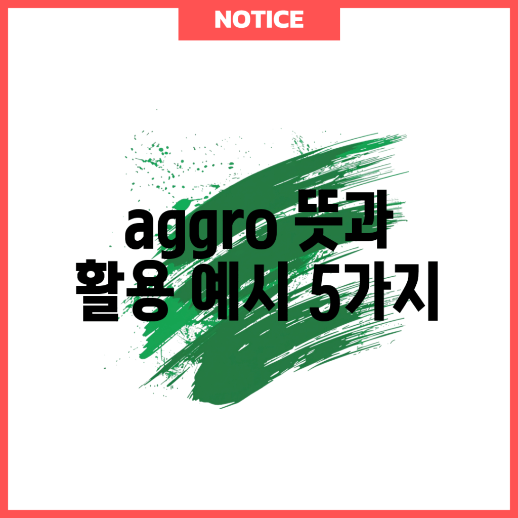 aggro 뜻과 활용 예시 5가지