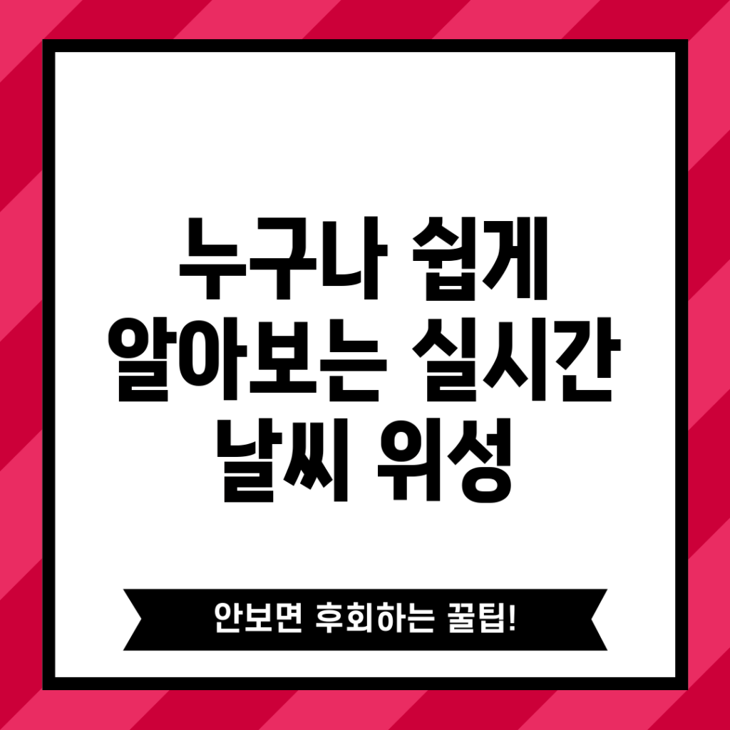 누구나 쉽게 알아보는 실시간 날씨 위성