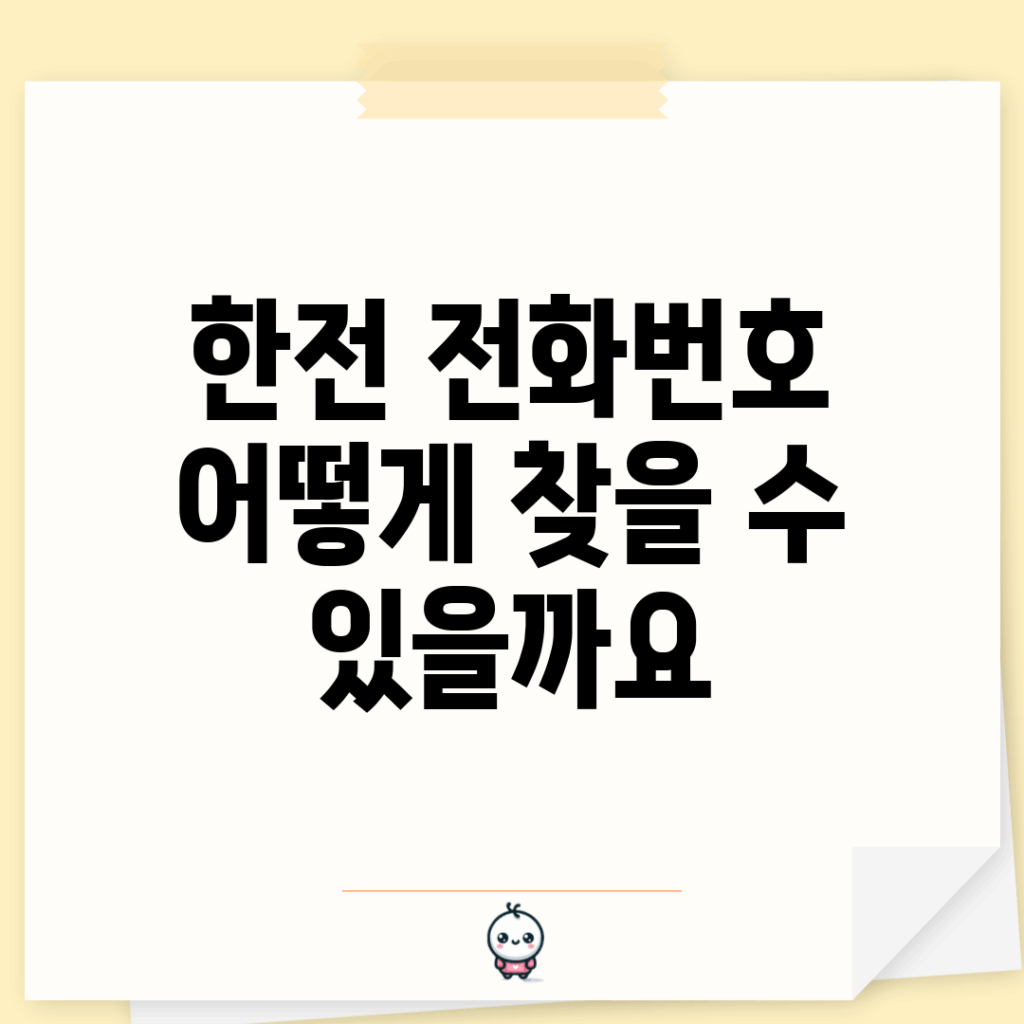 한전 전화번호, 어떻게 찾을 수 있을까요?