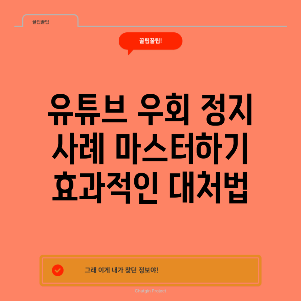 유튜브 우회 정지 사례 마스터하기: 효과적인 대처법