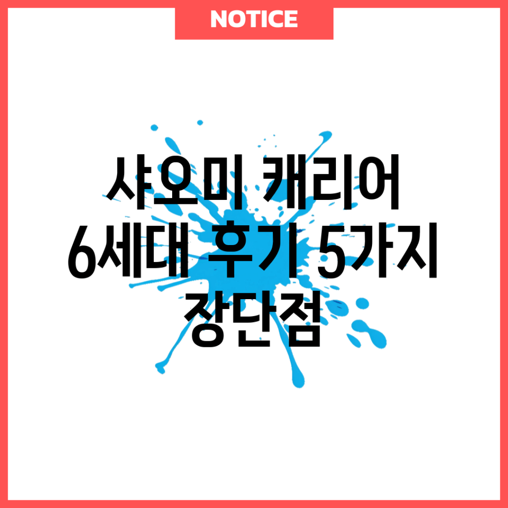 샤오미 캐리어 6세대 후기, 5가지 장단점