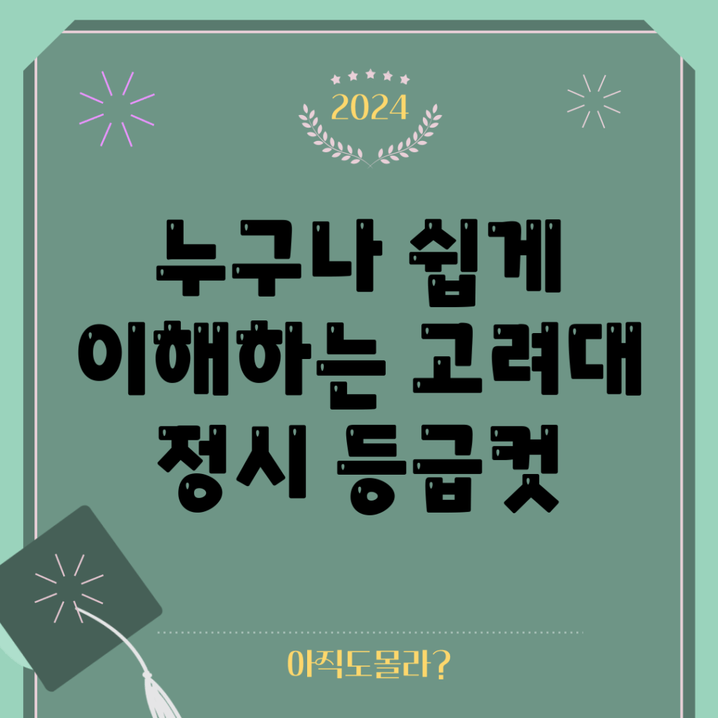누구나 쉽게 이해하는 고려대 정시 등급컷