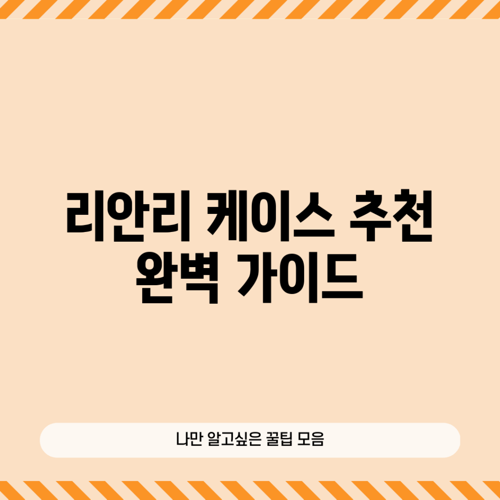 리안리 케이스 추천 완벽 가이드