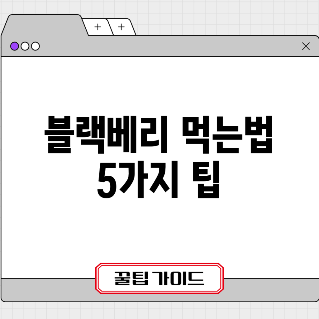 블랙베리 먹는법 5가지 팁