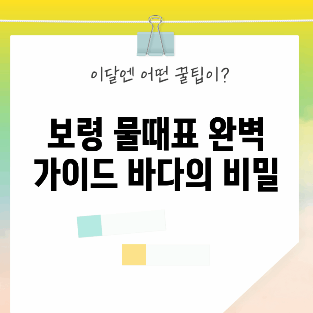 보령 물때표 완벽 가이드: 바다의 비밀