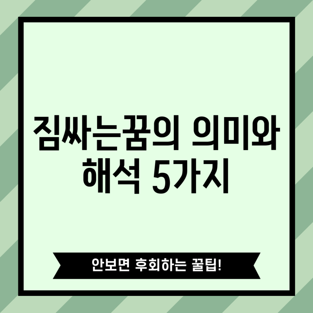 짐싸는꿈의 의미와 해석 5가지