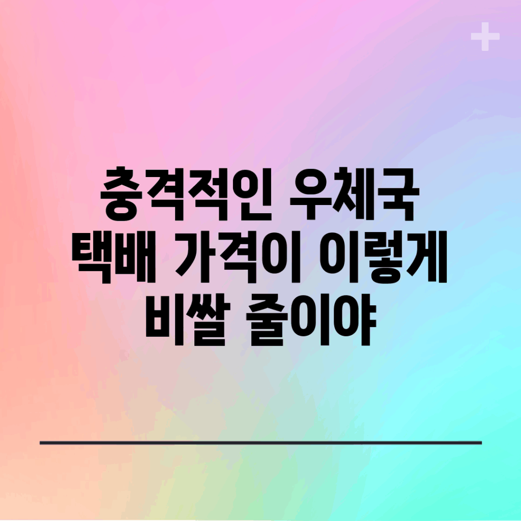 충격적인 우체국 택배 가격이 이렇게 비쌀 줄이야!