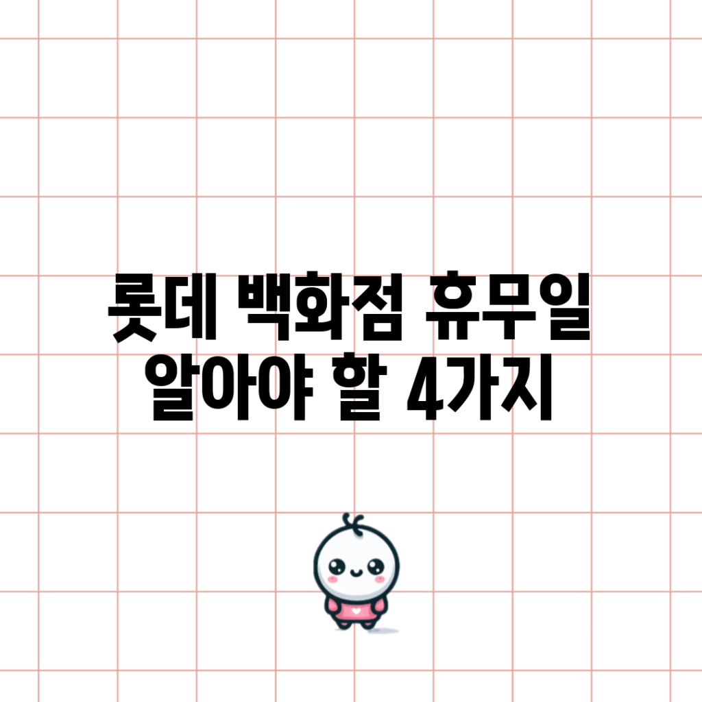 롯데 백화점 휴무일 알아야 할 4가지