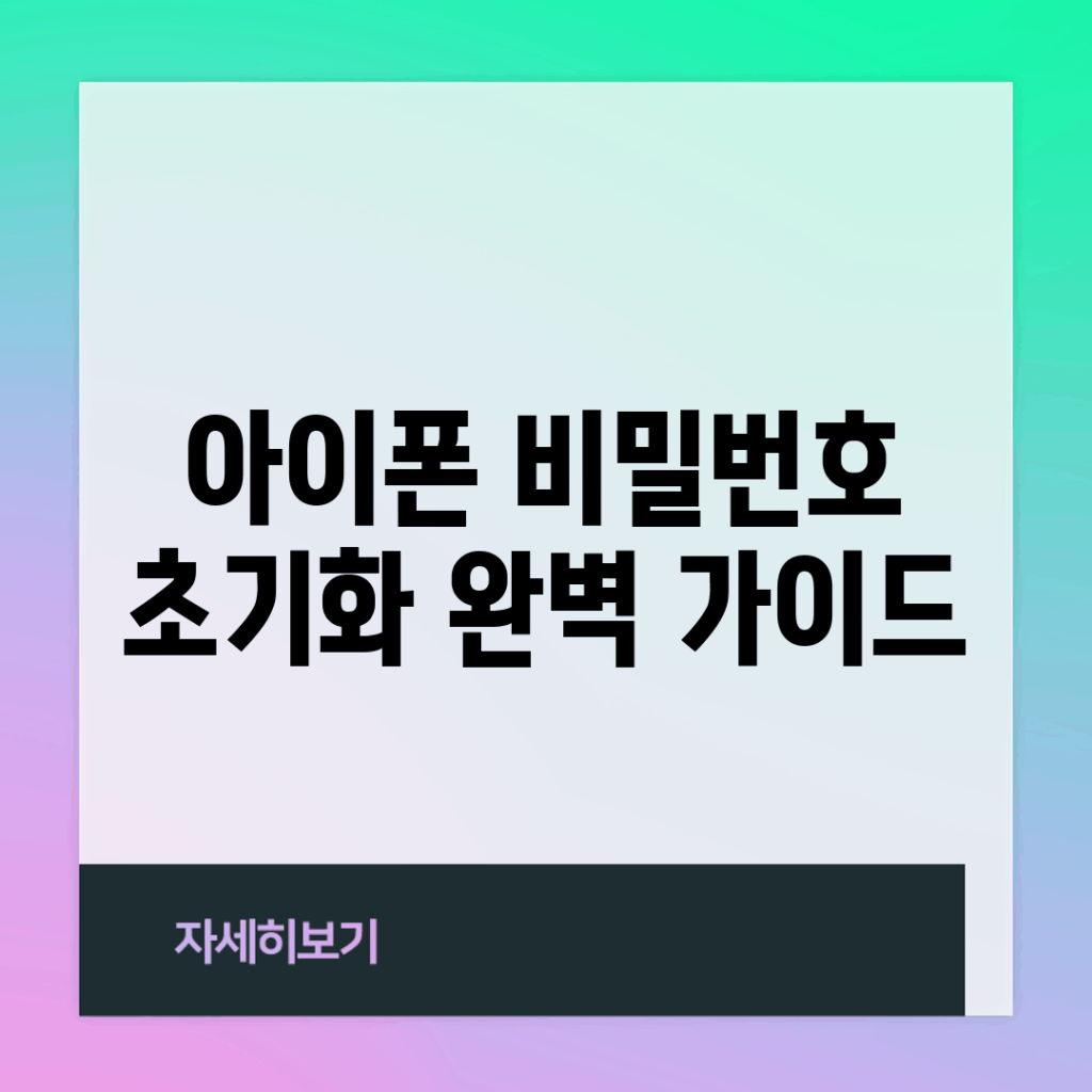 아이폰 비밀번호 초기화 완벽 가이드