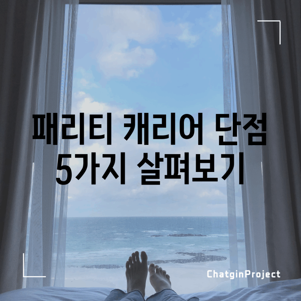 패리티 캐리어 단점 5가지 살펴보기