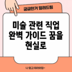 미술 관련 직업 완벽 가이드: 꿈을 현실로!