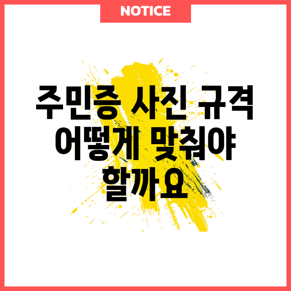주민증 사진 규격, 어떻게 맞춰야 할까요?