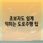 초보자도 쉽게 익히는 도로주행 팁