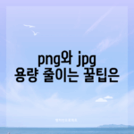 png와 jpg, 용량 줄이는 꿀팁은?