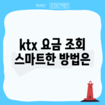 ktx 요금 조회, 스마트한 방법은?