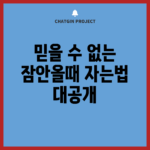 믿을 수 없는 잠안올때 자는법 대공개!